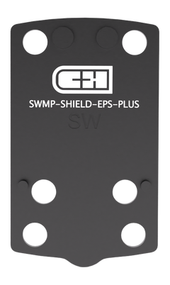 C&H Precision S&W M&P Shield Plus Optic Adapter Plate - Holosun EPS/EPS Carry Footprint - Black Anodized
