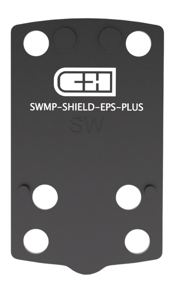 C&H Precision S&W M&P Shield Plus Optic Adapter Plate - Holosun EPS/EPS Carry Footprint - Black Anodized
