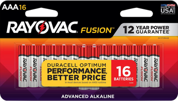 Rayovac High Energy AAA Alkaline Batteries 1.5V 1,123 mAh (16-Pack) - Silver / Blue