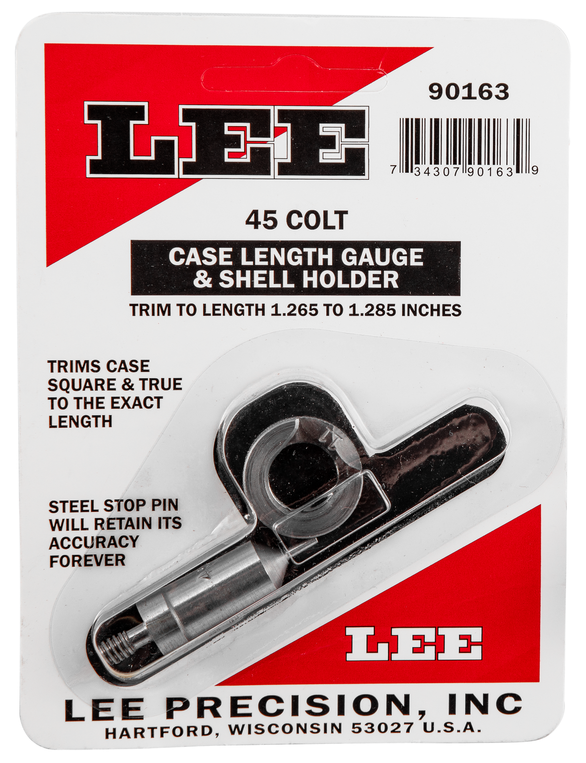Lee 90163 Case Length Gauge 45 Colt (LC) w/Shell Holder