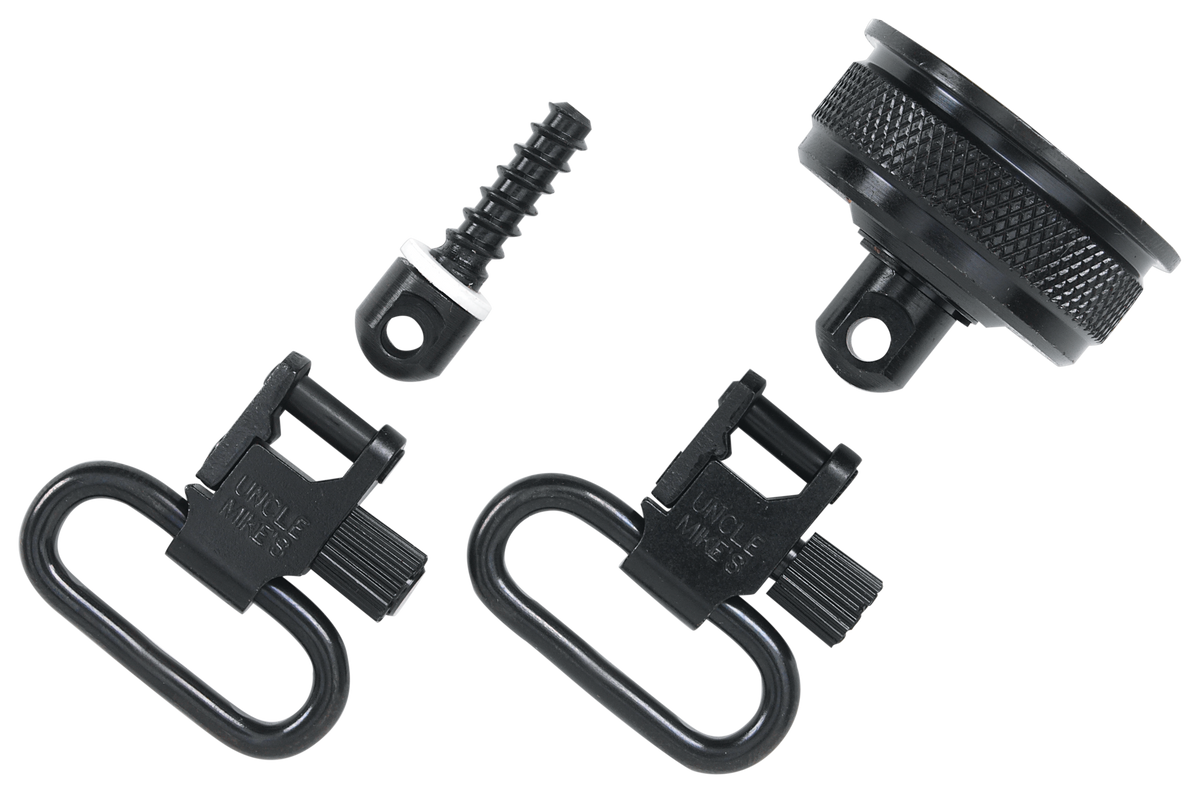 Uncle Mike's 18032 Mag Cap Swivel Set 1" Blued Steel Quick Detach - Remington 11-87 12 Gauge