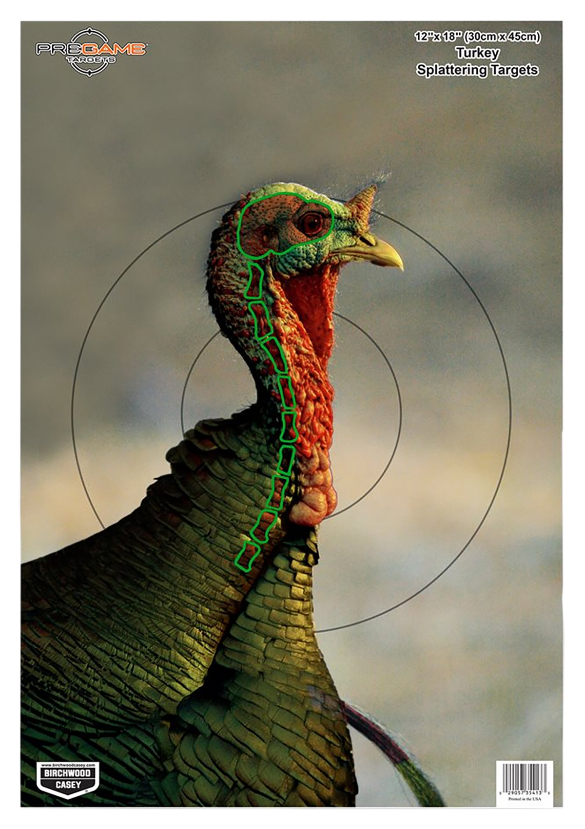 Birchwood Casey 35403 Pregame Turkey Hanging Paper Target 12" x 18" 8-Pack