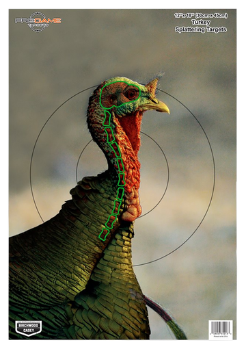 Birchwood Casey 35403 Pregame Turkey Hanging Paper Target 12" x 18" 8-Pack
