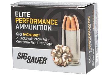Sig Sauer E40SW220 Elite V-Crown 40 S&W 180gr Jacketed Hollow Point - Box or Case