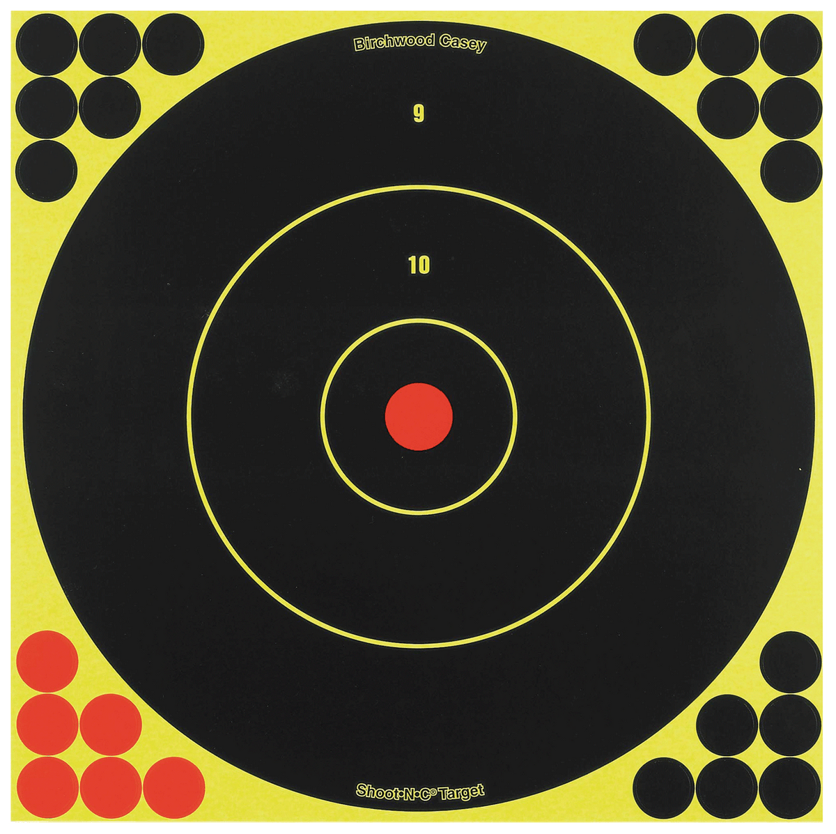 Birchwood Casey Shoot-N-C 12" Bullseye Reactive Target - Self-Adhesive Paper 5 Pack