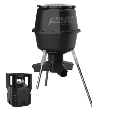 American Hunter XDE-Pro 30-Gallon Nesting Hopper Digital Game Feeder - 16 Programs, 1-60 Sec Duration - Black