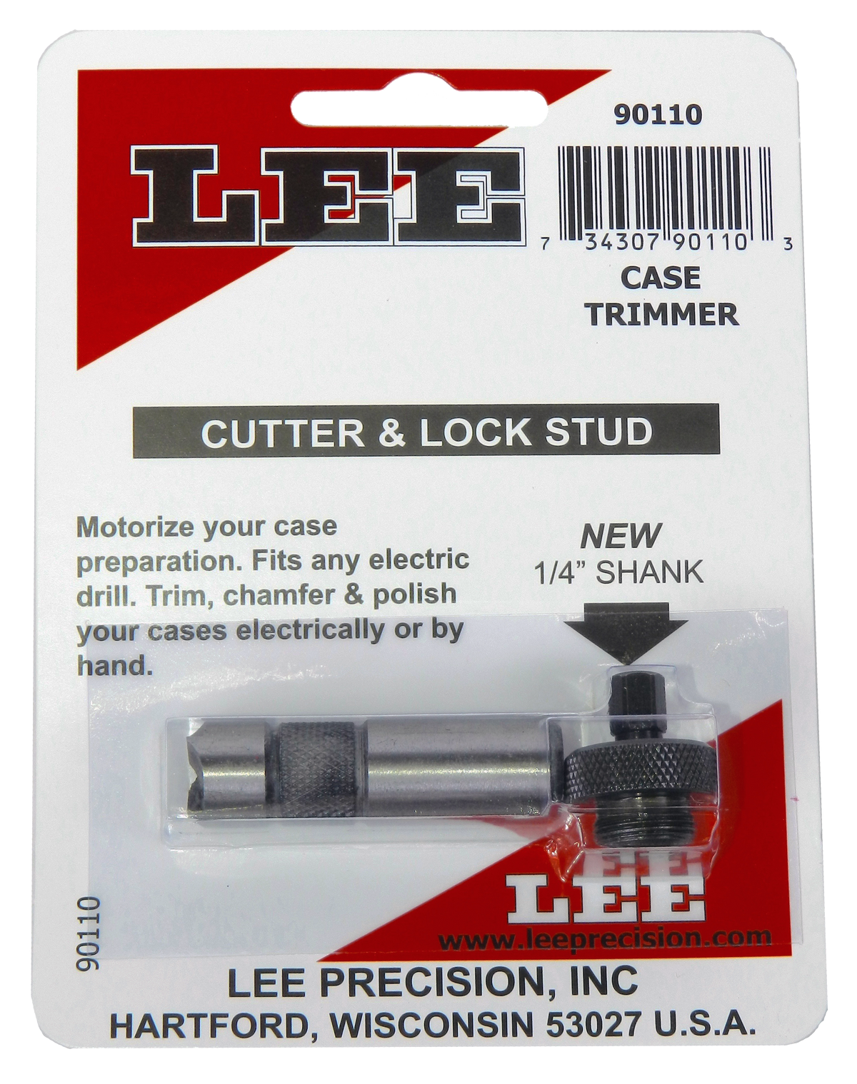 Lee Precision Cutter & Lock Stud Case Trimmer 90110 Stainless Steel
