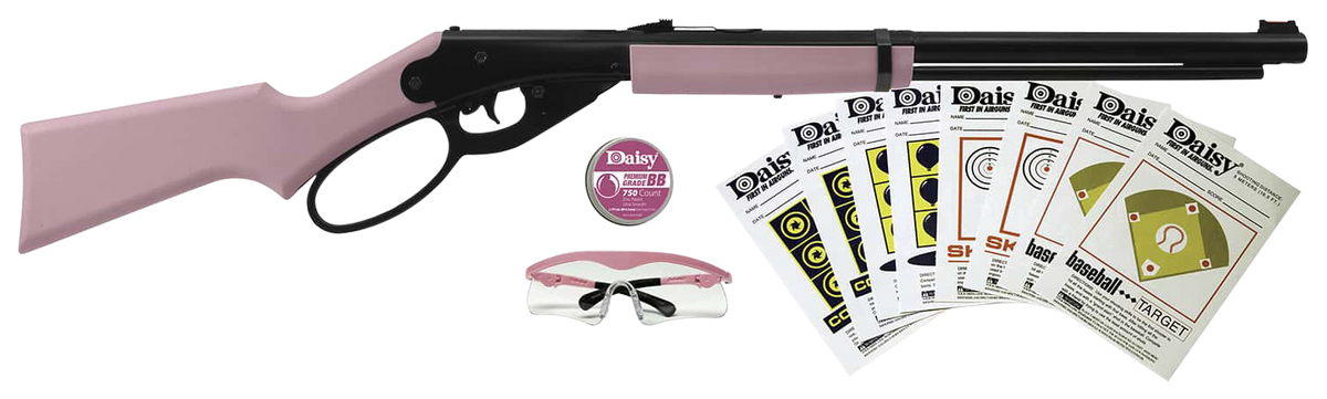 Daisy Carbine .177 BB 350 fps Lever Action Spring Piston Air Rifle Kit - Pink Synthetic Furniture