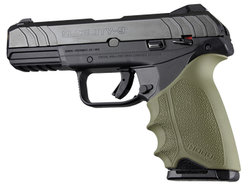 Hogue HandAll Beavertail Rubber Grip Sleeve OD Green Finger Grooves for Ruger Security-9