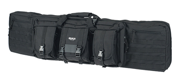 RUKX Gear Tactical Double Gun Case 36" Black 600D Polyester - Holds 2 Rifles