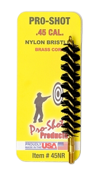 Pro-Shot 45NR Bore Brush .45 Cal Rifle #8-32 Thread 2" Nylon Bristles Brass Core