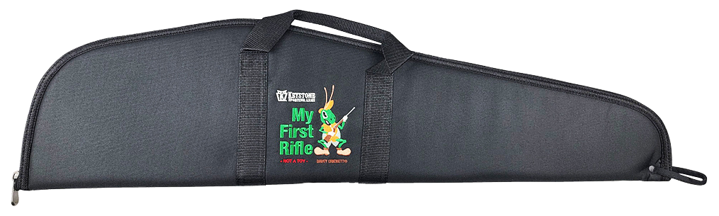 Crickett KSA035 Soft Padded Rifle Case 33" x 8" - Black w/ White Logo, Zipper Closure