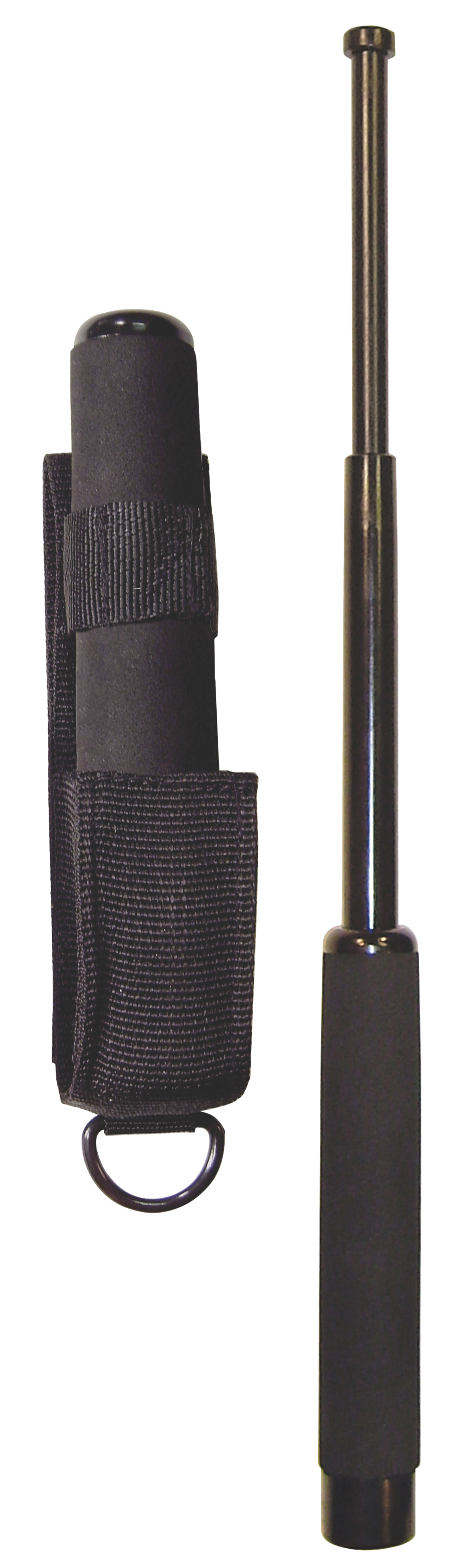 PSP NS16F Expandable 16" Steel Baton Black Rubber Handle w/ Sheath