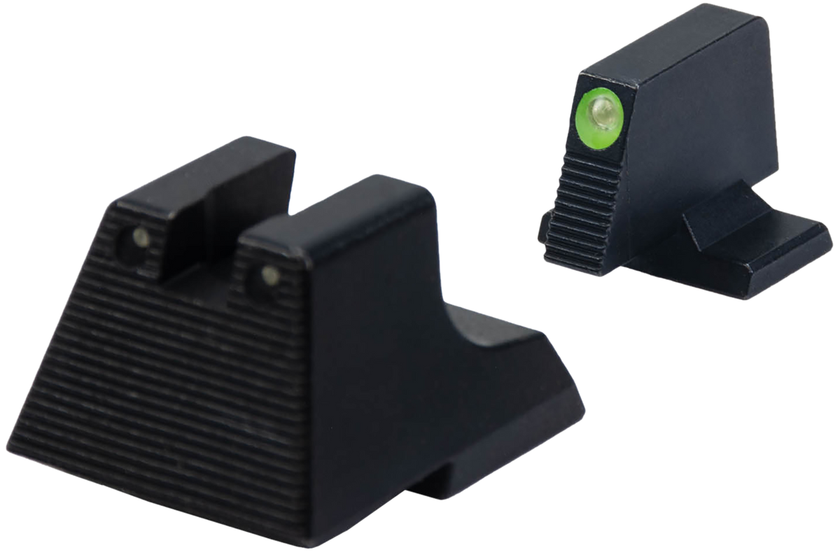 HK Elevated Night Sight Set VP9/VP40/P30/HK45 Green Tritium Black Frame