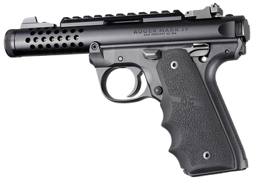 Hogue 79080 Rubber Grip with Finger Grooves Black - Ruger Mark IV 22/45
