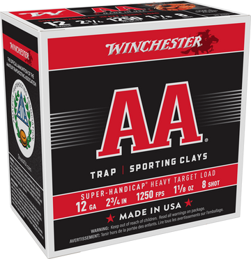 Winchester Ammo AA Super Handicap Heavy Target 12 Gauge 2.75" 1 1/8 oz #8 Shot - Box or Case
