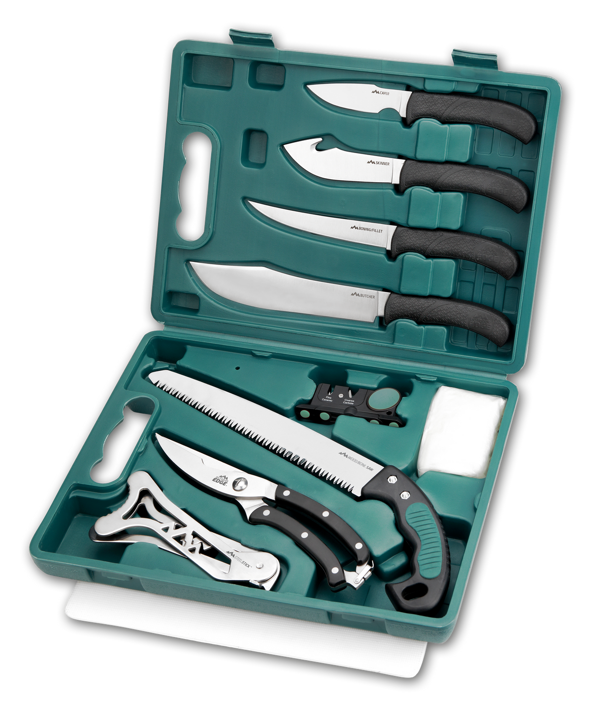 Outdoor Edge GP1 Game Pro 11-Piece Game Processing Kit 420J2 SS Black TPR Handle