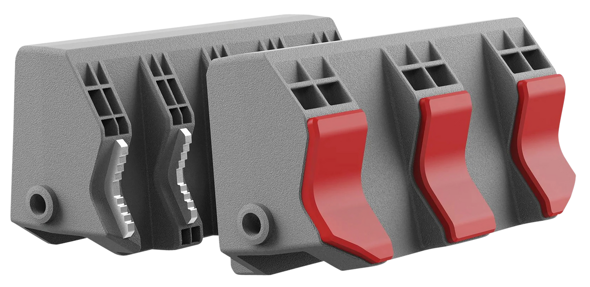 Real Avid Smart-Jaws Tube-Fit Sleeves Gray/Red Rubber Overmold & Steel - Fits Master Gun Vise