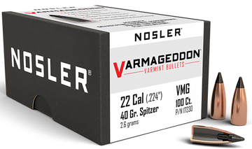 Nosler Varmageddon .22 Cal 40gr Flat Base Tipped 100/Box
