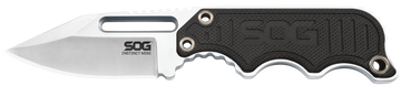 S.O.G Instinct Mini 1.90" Fixed Blade Clip Point Plain Satin 5Cr15MoV SS Black/Silver G10/SS Handle