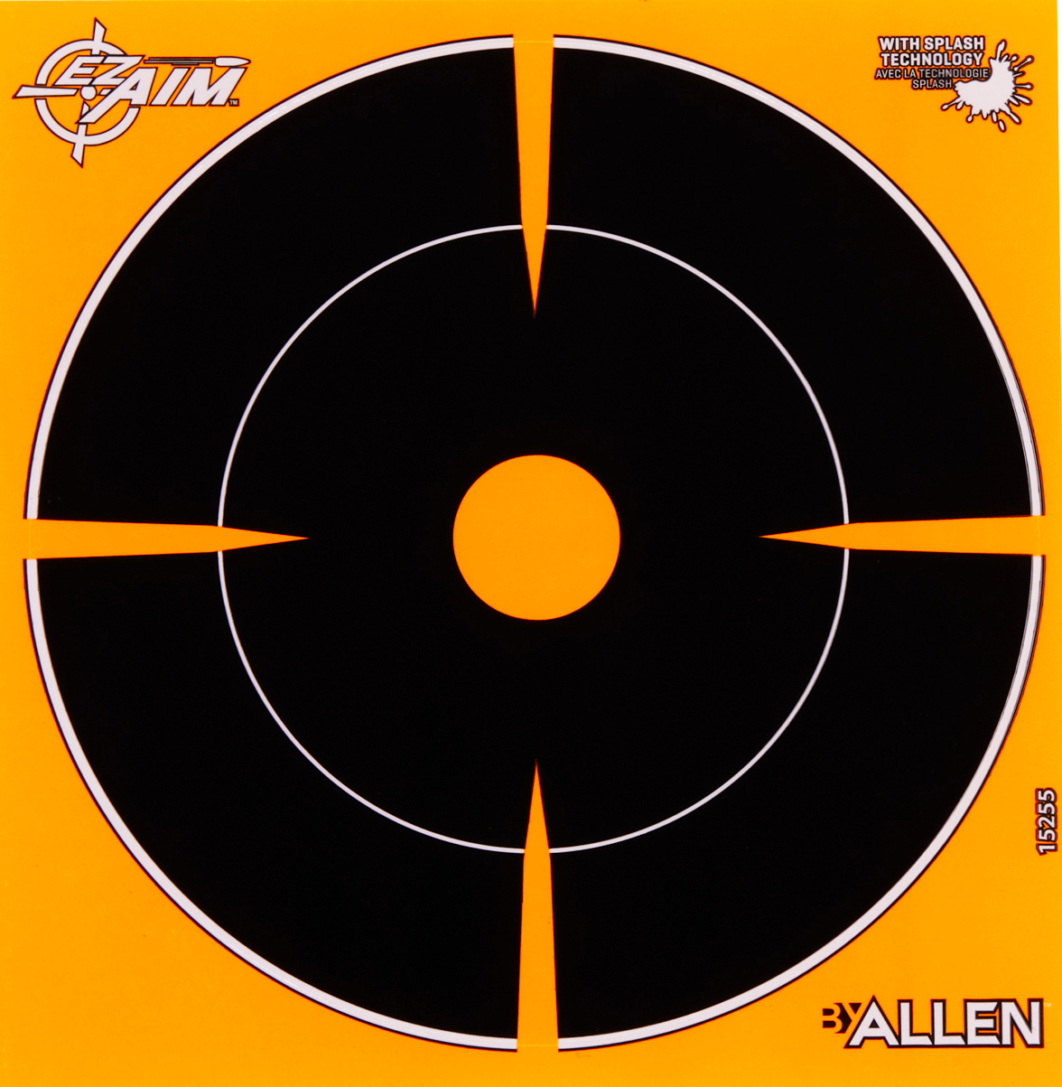 Allen EZ Aim Splash 6" Bullseye Reactive Adhesive Target Black/Orange 12-Pack