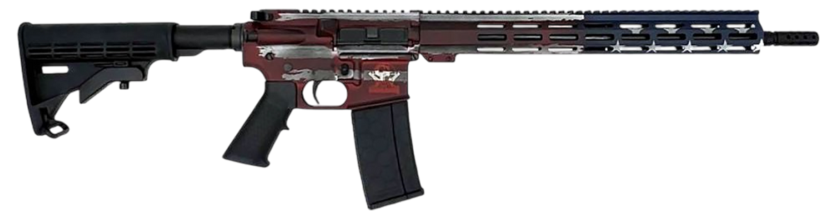 Great Lakes Firearms GL15 Freedom Series .223 Wylde 16" 30+1 Semi-Auto AR-15 Rifle - Battleworn Flag Cerakote