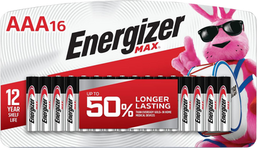 Energizer MAX AAA 1.5V Alkaline Batteries (16-Pack) - Black / Silver