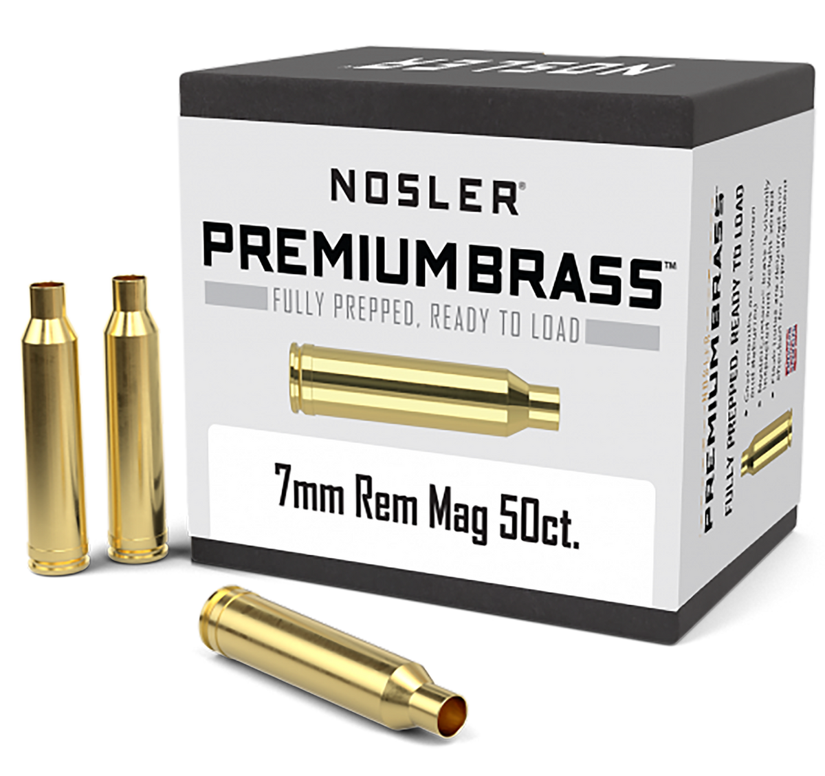 Nosler Premium Brass 7mm Rem Mag 50/Box Unprimed Rifle Cases