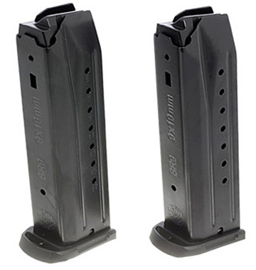 Ruger SR9/SR9C/9E 9mm Luger 17rd Blued Steel Pistol Magazine 2-Pack