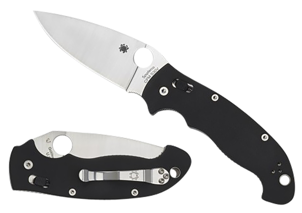 Spyderco Manix 2 XL 3.85" Folding Plain Edge Satin CPM S30V Blade Black G10 Handle