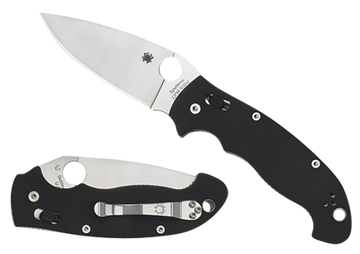 Spyderco Manix 2 XL 3.85" Folding Plain Edge Satin CPM S30V Blade Black G10 Handle