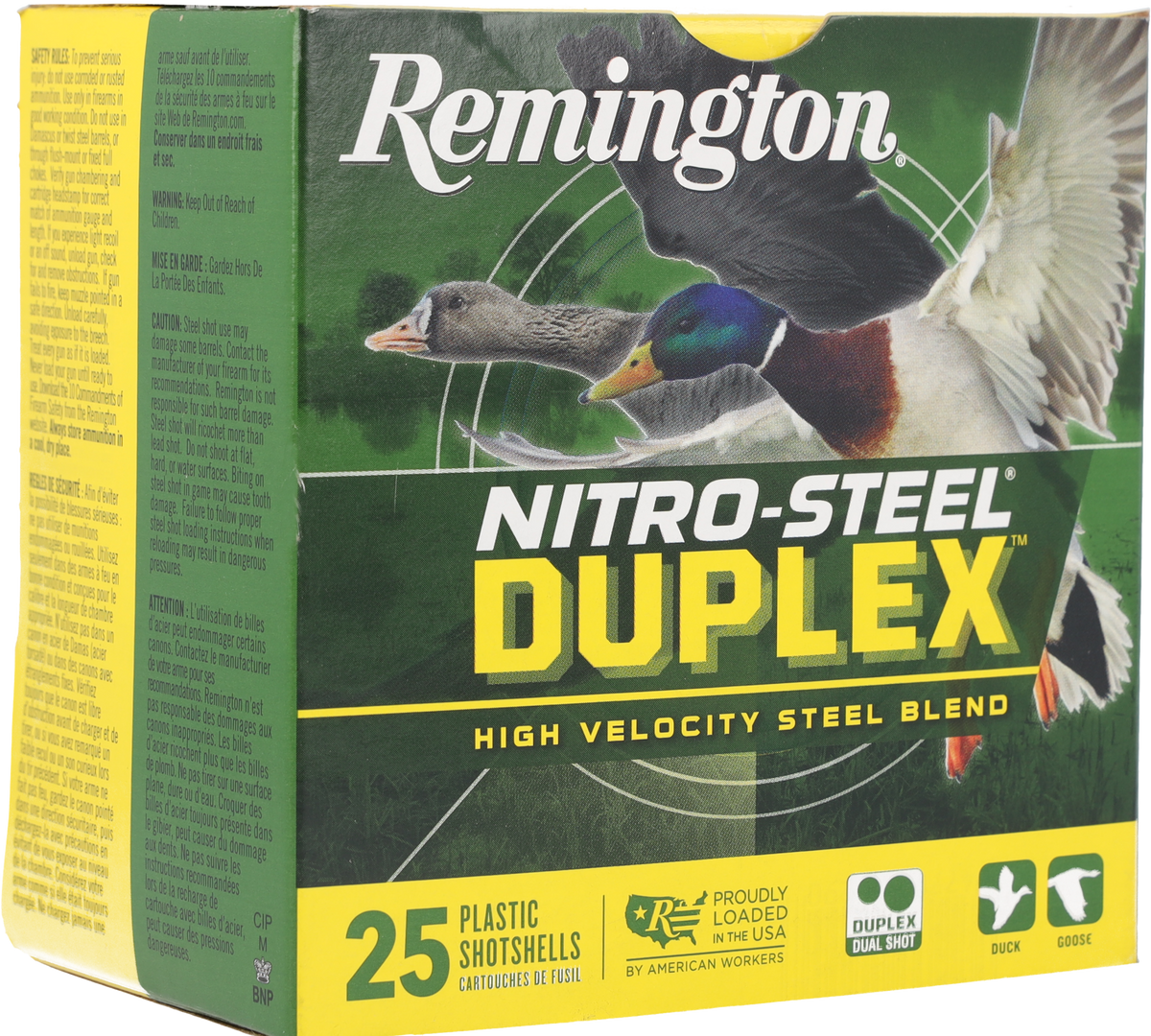 Remington Ammunition Nitro-Steel Duplex 12 Gauge 3" 1-1/4 oz BB/4 Shot 25 Rd - Box or Case