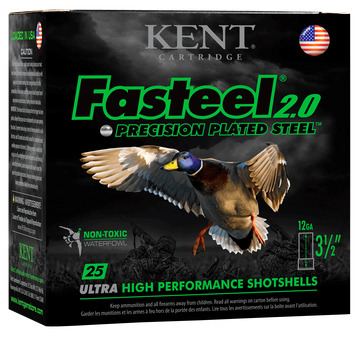 Kent Cartridge Fasteel 2.0 12 Gauge 3.5" 1-3/8 oz #3 Shot - Box or Case