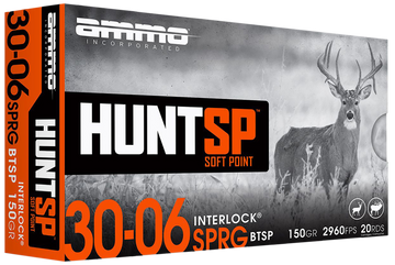Ammo Inc 3006150SPA20 Hunt 30-06 Springfield 150gr Soft Point 20 Bx/10 Cs - Box or Case