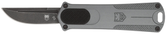 CobraTec Knives California 952 1.75" Drop Point Plain D2 Steel Black Stonewashed Gray Aluminum Handle OTF - CA Compliant