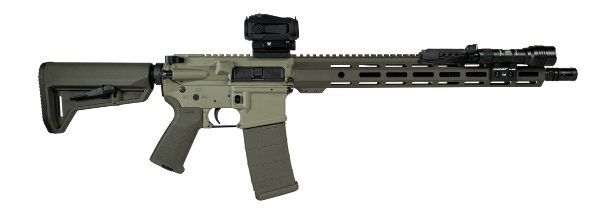 Shark Coast Tactical Grassy Knoll 5.56 NATO 16" 30+1 Semi-Auto AR-15 Rifle Bundle - 2-Tone Green Cerakote