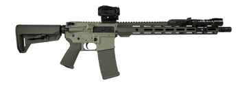 Shark Coast Tactical Grassy Knoll 5.56 NATO 16" 30+1 Semi-Auto AR-15 Rifle Bundle - 2-Tone Green Cerakote