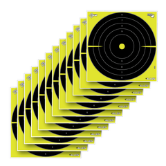 EZ-Aim 15214 Splash Reactive Bullseye Non-Adhesive Paper Target 12" 12-Pack - Black/Yellow