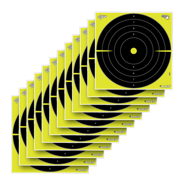 EZ-Aim 15214 Splash Reactive Bullseye Non-Adhesive Paper Target 12" 12-Pack - Black/Yellow