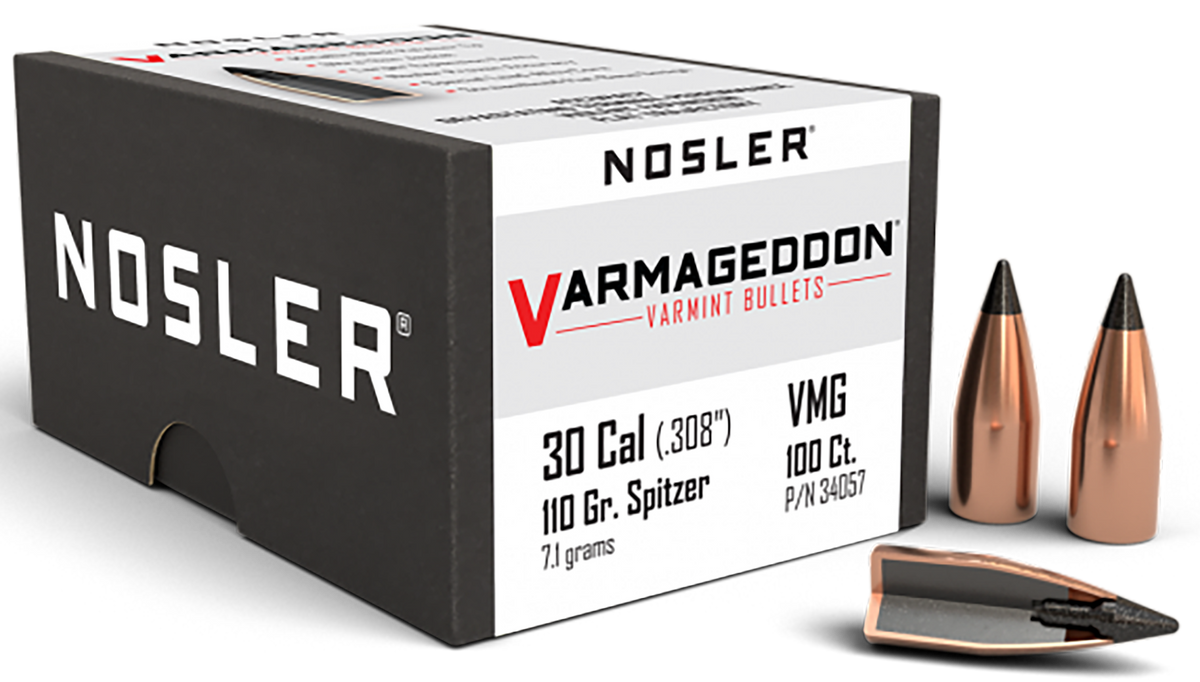 Nosler Varmageddon 30 Cal .308 110gr Flat Base Tipped 100/Box