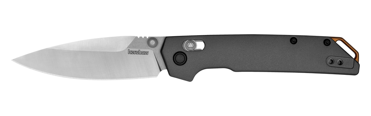 Kershaw Iridium 2038 3.4" DuraLock Folding Spear Point Plain D2 Stonewashed/Satin Gray Anodized Aluminum Knife