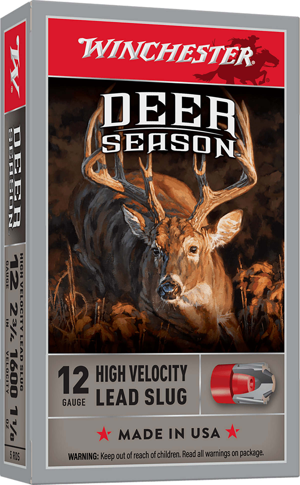 Winchester Ammo Deer Season High Velocity 12 Gauge 2.75" 1-1/8 oz Slug 5 Rd - Box or Case