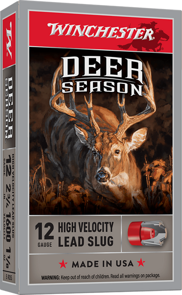 Winchester Ammo Deer Season High Velocity 12 Gauge 2.75" 1-1/8 oz Slug 5 Rd - Box or Case
