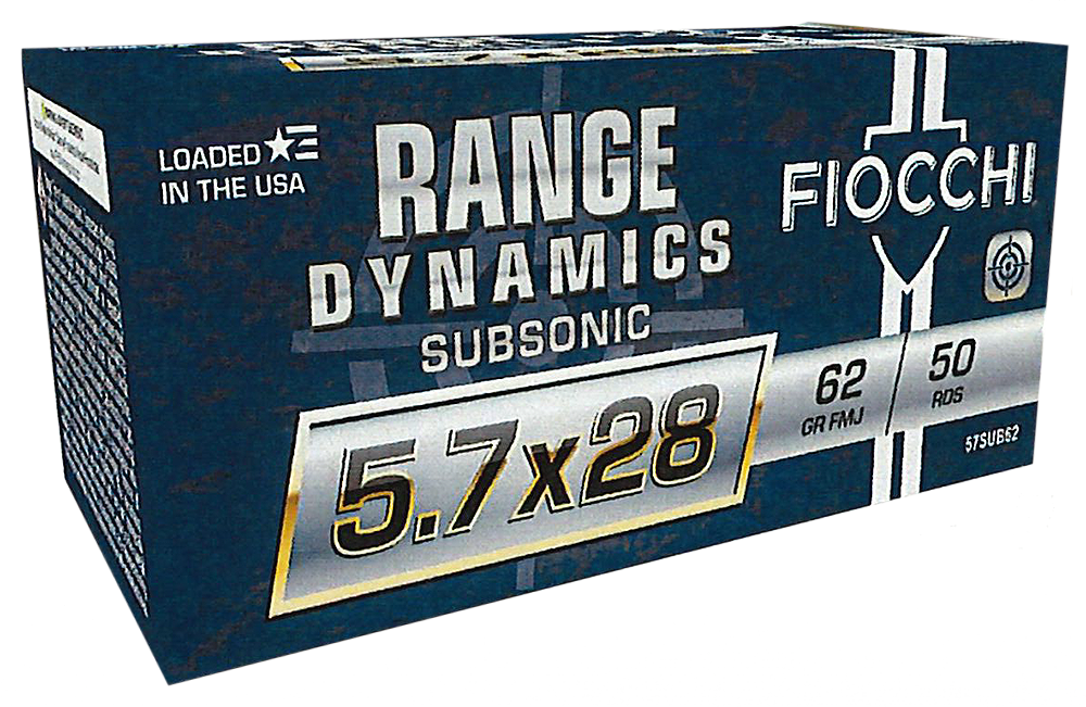 Fiocchi Range Dynamics Subsonic 5.7x28mm 62gr FMJ 50rd Box/10 Case - Box or Case