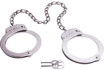 Uzi Accessories UZI 16" Twist Chain Double-Lock Leg Irons Silver - Includes 2 Keys