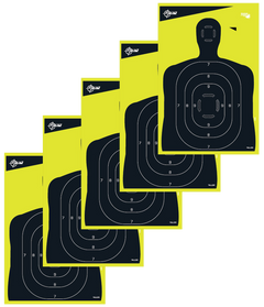 EZ-Aim 15330 Splash Reactive Silhouette Paper Hanging Target 12" x 18" Black/Yellow - 5 Pack