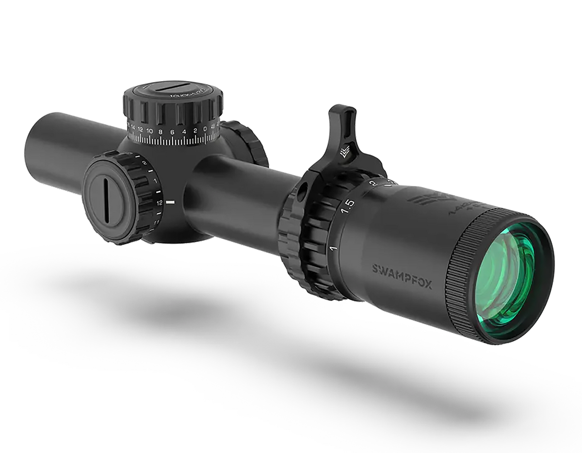 Swampfox Optics Tomahawk II 1-6x24mm 30mm Tube SFP Bright Fiber Optic Green Reticle Riflescope