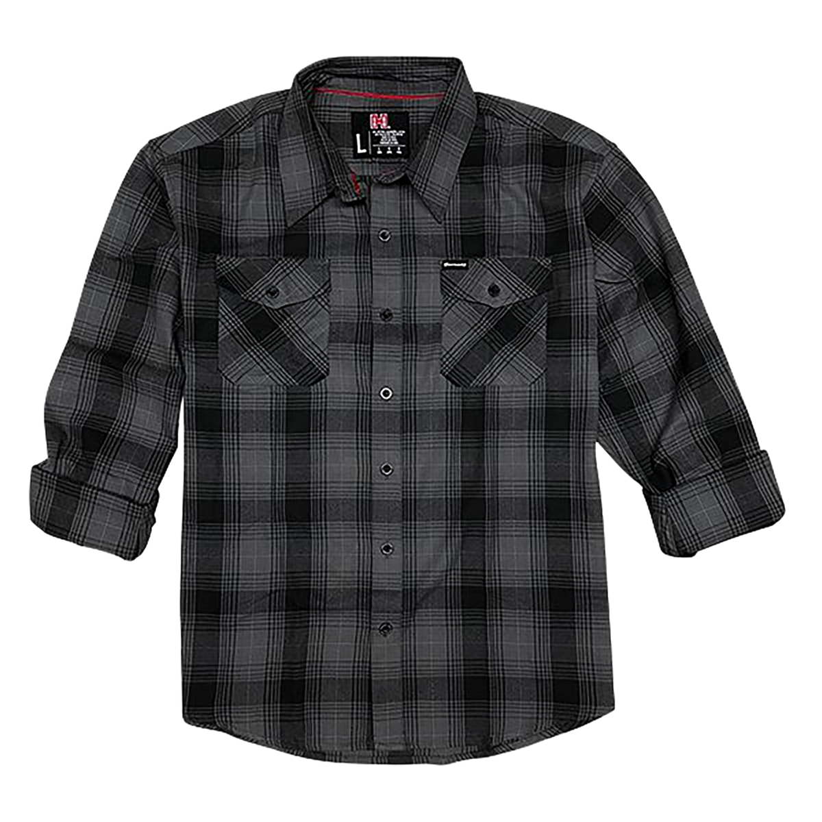 Horizon Design Hornady Gear 32225 Flannel Shirt 2XL Gray/Black Cotton/Polyester Relaxed Fit Button Up