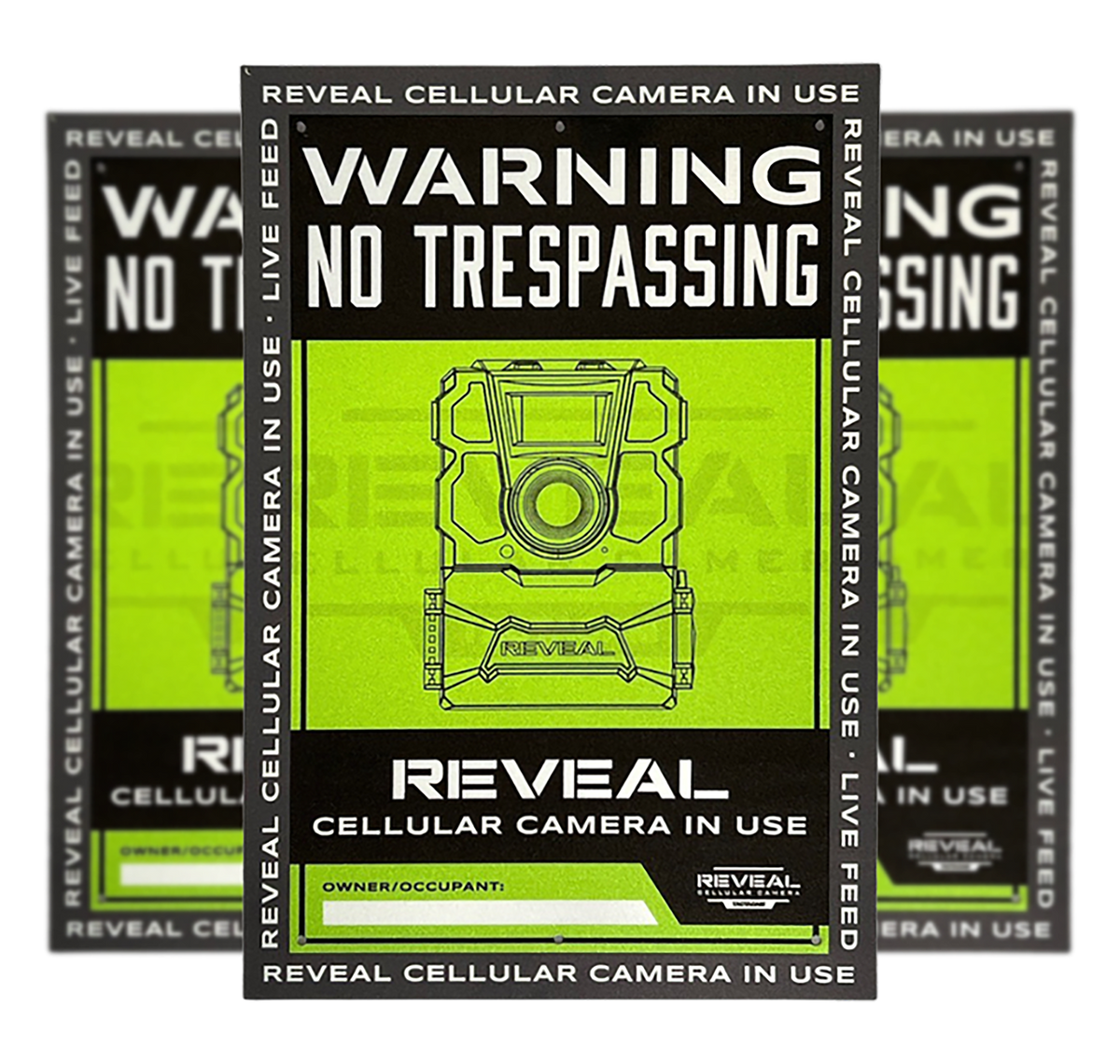 Tactacam Reveal S1 No Trespassing Sign Durable Plastic - 3 Pack