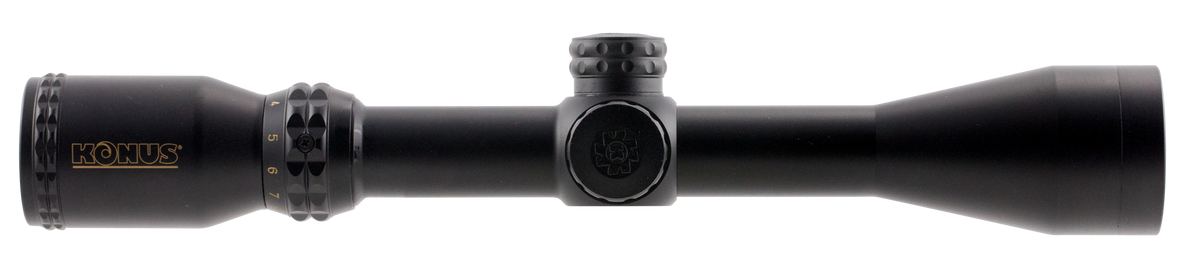 Konus KonusPro 550 3-9x40mm 1" Tube Dual Illuminated Red/Blue Engraved Ballistic 550 Riflescope - Matte Black